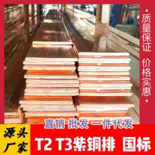 線排銅 T2T3紫銅排紫銅條厚扁紅銅排鍍錫導電接地銅排紫銅板母線