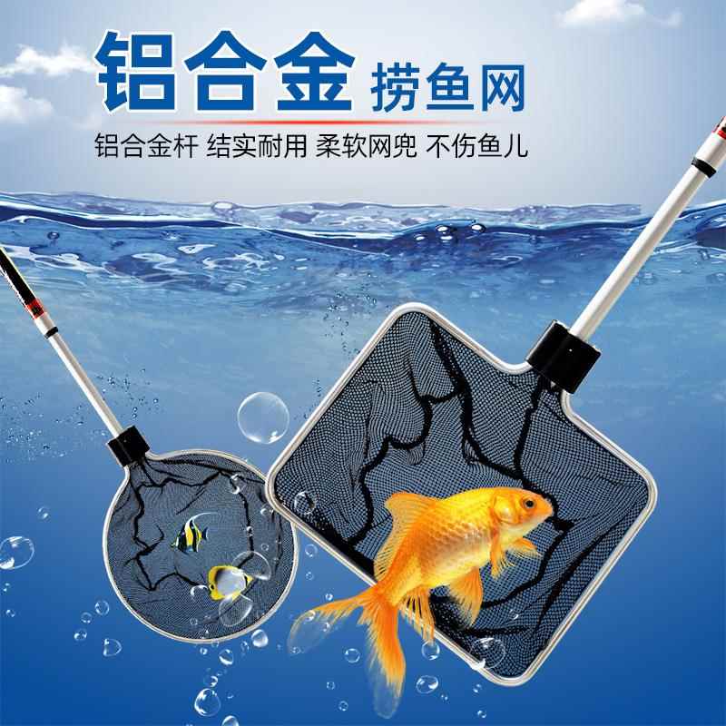 鱼缸捞鱼网渔捞鱼捞铝合金家用金鱼网兜锦鲤加长水族箱伸缩手捞网