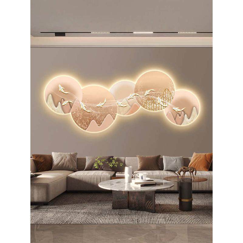 九鱼图led灯画客厅装饰画现代简约沙发背景墙挂画轻奢卧室壁画,家居饰品,现代装饰画,淘宝优惠券,粉丝福利购,淘宝优惠卷