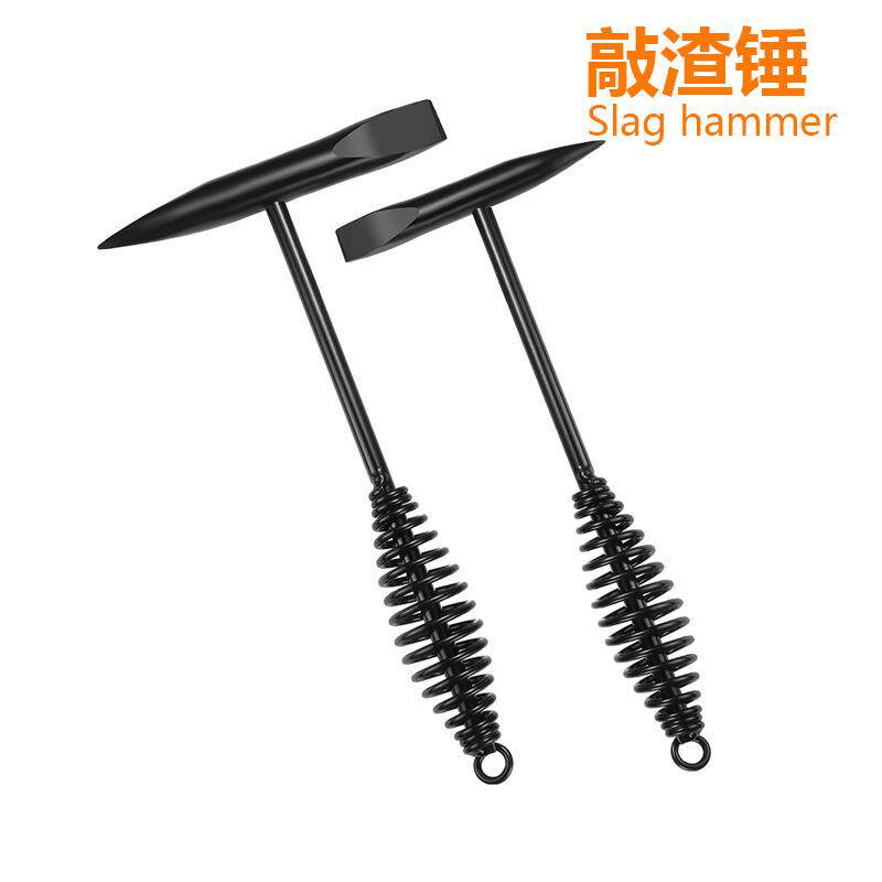 跨境焊工敲锈刨锤电焊工专用敲渣锤弹簧双头钳工敲焊渣专用尖锤子