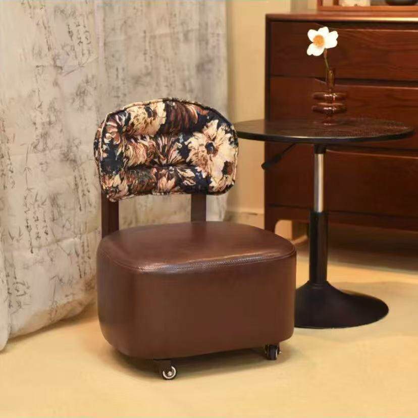 实木小子家用靠椅背滑轮椅234万向台轮溜凳加大阳溜休闲久坐不累