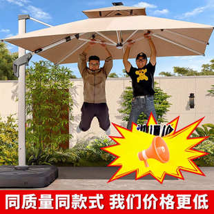 户外遮阳伞庭院伞露台阳台摆摊大太阳伞别墅花园室外灯条珠罗马伞