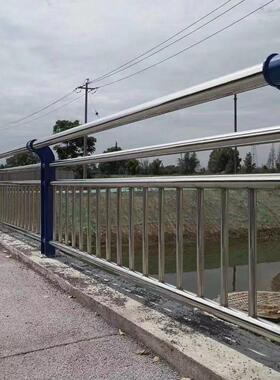 304不锈钢河道护景观桥桥梁护栏梁红色立塑柱镀锌栏喷灯光扶复合