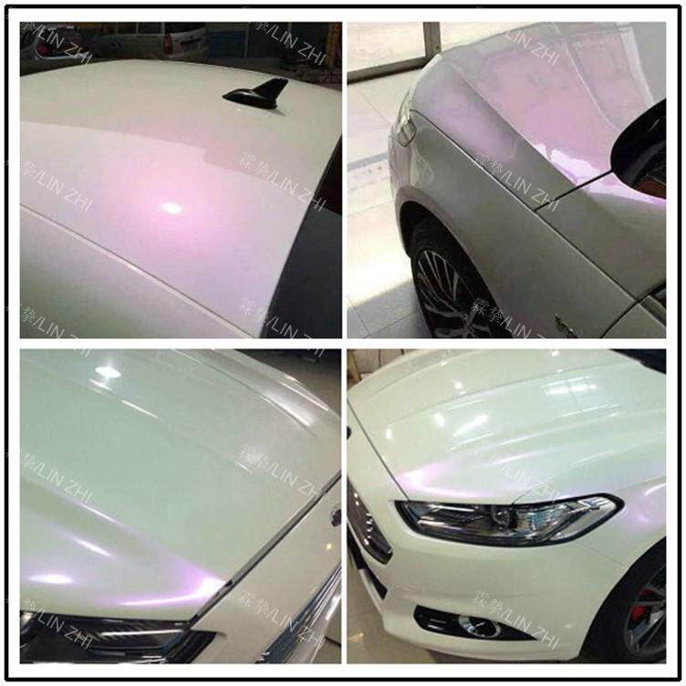 珍珠贝壳白渐变全车身贴膜车贴纸陶瓷白变色龙改色膜炫彩高端