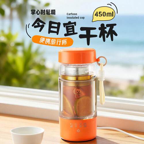 2026新款便携式电热水杯小型旅行冲奶多功能可保温加热恒温烧水杯