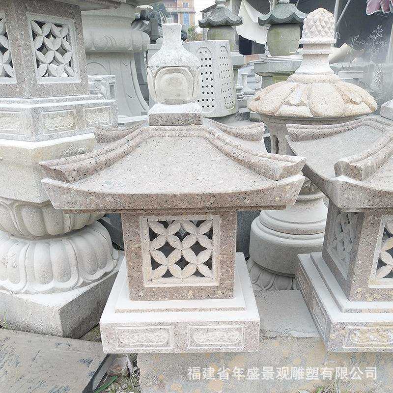 户外景观园林庭院石雕制品石头灯日式工艺品花岗岩草坪灯厂家现货