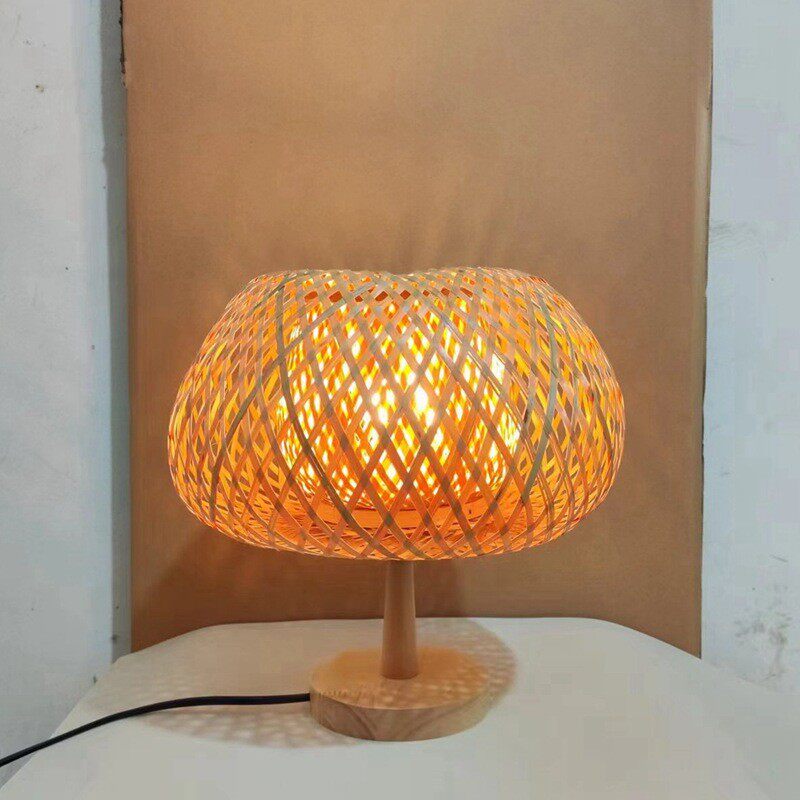 新中式简约竹编竹艺台灯家居客厅榻榻米现代创意复古实用床头灯
