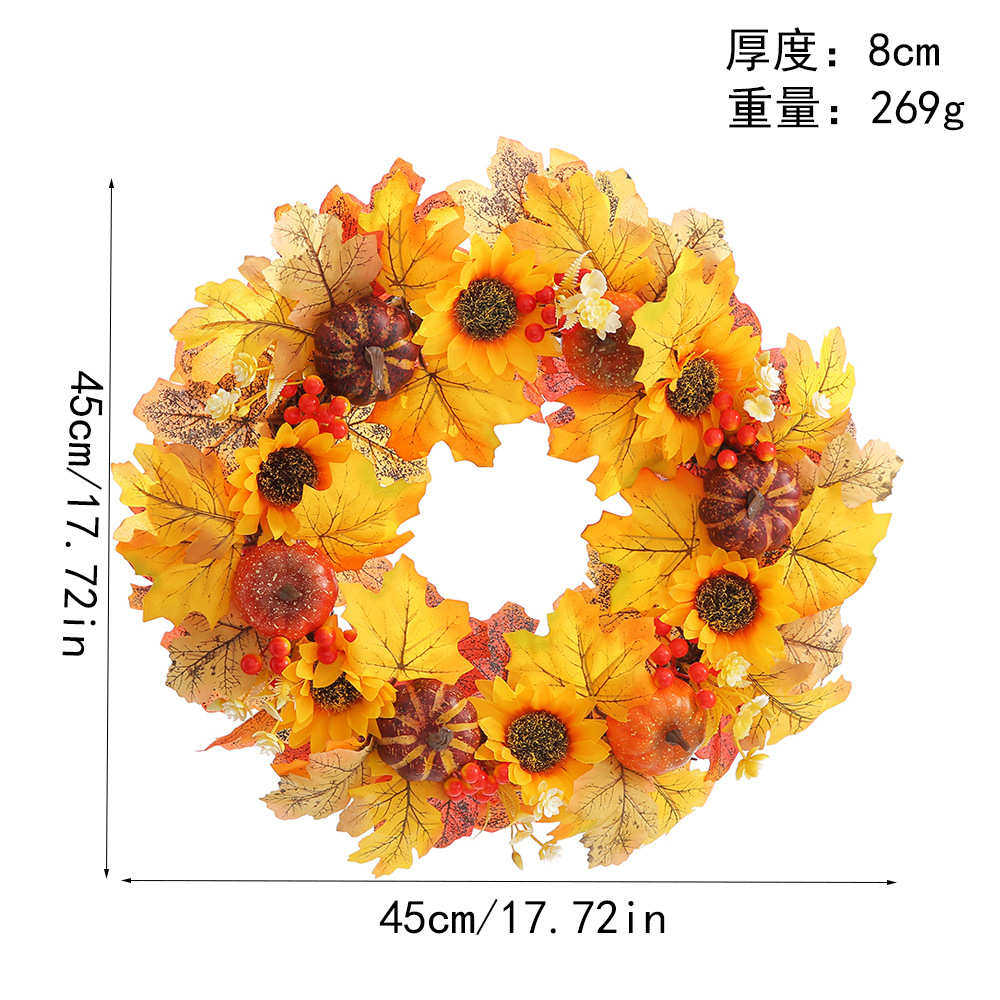 感恩节仿真花花环丰收节南瓜装饰花圈仿真枫叶浆果秋色花环,节庆用品/礼品,吊顶纱幔,淘宝优惠券,粉丝福利购,淘宝优惠卷
