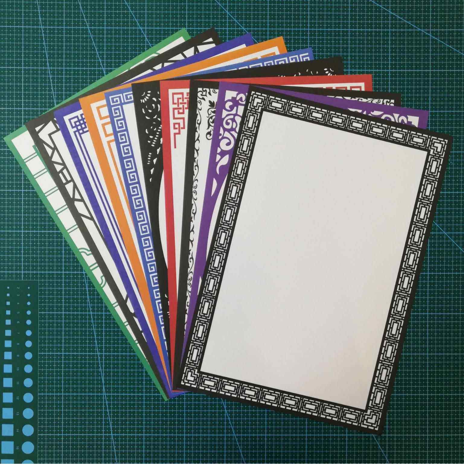 8开古风纸画室边框纸八开裱框纸素描纸幼儿园画画少儿美术绘画纸