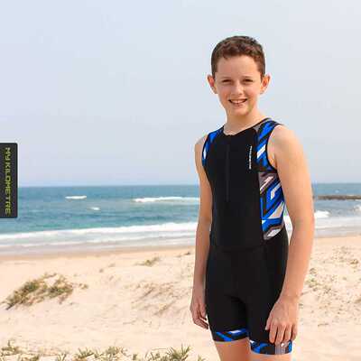 MY KILOMETRE青少年儿童铁人三项连体服跑步游泳骑行套装Ironkids