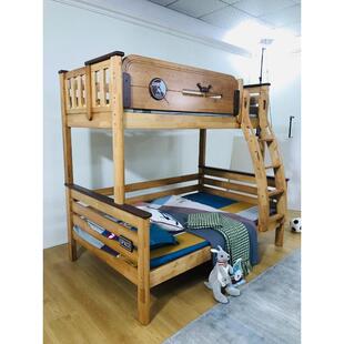 SLAAB657全实木实体店子母床上下床高低床上下铺儿童床橡木AB663