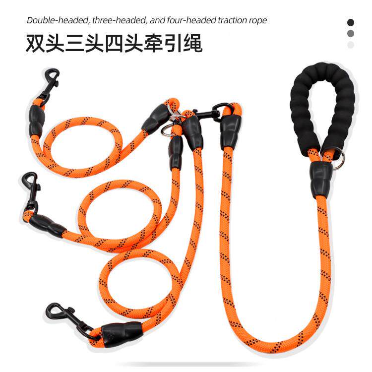 德国狗狗牵引绳一拖二轻松遛狗绳子双头小中大型犬宠物可拆卸狗炼