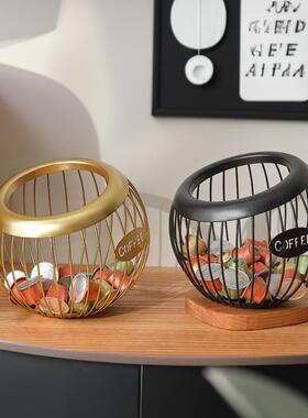 欧式桌面摆件可收纳糖果咖啡店吧台展示架开放式 咖啡胶囊收纳架