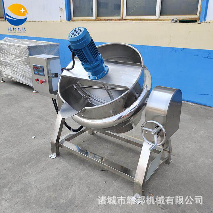 100L焖子机自动搅拌熬胶设备大型电加热导热油可翻转打凉粉机器