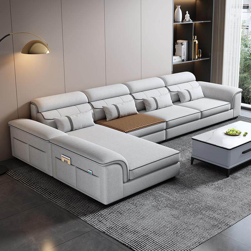 免洗猫抓布艺沙发简约现代小户型科技绒棉麻沙发贵妃转角客厅组合