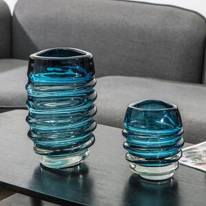 现代轻奢软装样板间桌面工艺品插花器 抽象透明玻璃花瓶家居摆件