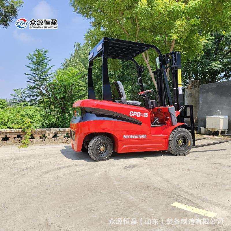 1.5吨电动四轮叉车搬运货叉车 液压升降车蓄电池平衡重电动叉车