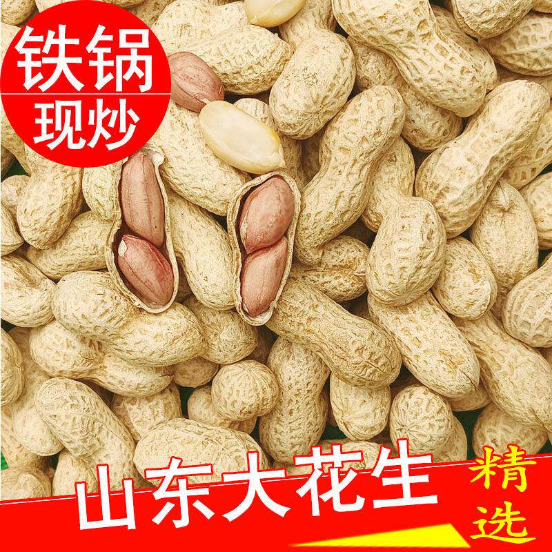 炒花生带壳原味铁锅炒熟新鲜晒干山东大花生5斤3生花生炒货