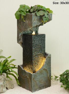 品欧YVX轻式财奢流水喷泉现代客厅循环水景装饰玄关招落地加湿器