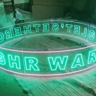 LED霓虹灯发光字吊顶亚克力圆环广告灯牌装饰广告牌霓虹灯