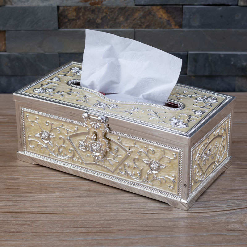 酒店金属家用创意防水纸巾抽会所复古抽盒纸欧式纸盒盒卫生间客厅