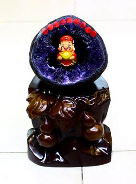 矿宝 乌拉圭钱袋子 原石无水泥紫晶洞水晶洞聚宝盆紫晶簇摆件