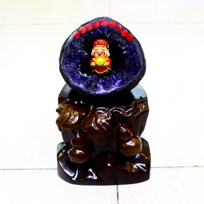 矿宝 乌拉圭钱袋子 原石无水泥紫晶洞水晶洞聚宝盆紫晶簇摆件