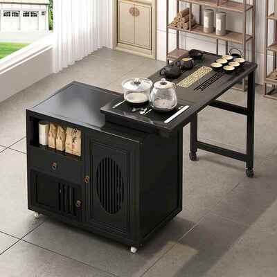 可旋转茶桌小组台茶车柜胡无品牌/桃色动边几可移泡茶台阳家用桌