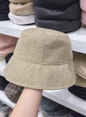 帽子女款2025年新款做旧复古遮阳牛仔渔夫帽大头围显脸小防晒盆帽