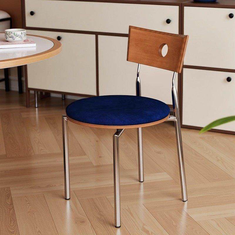 中古餐椅家用实木靠背椅网红复古椅小户型餐桌椅不锈钢设计师椅子,住宅家具,餐椅,淘宝优惠券,粉丝福利购,淘宝优惠卷