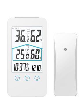 emate时ORC尚室内外时闹多功能温钟湿度计黑白双色钟