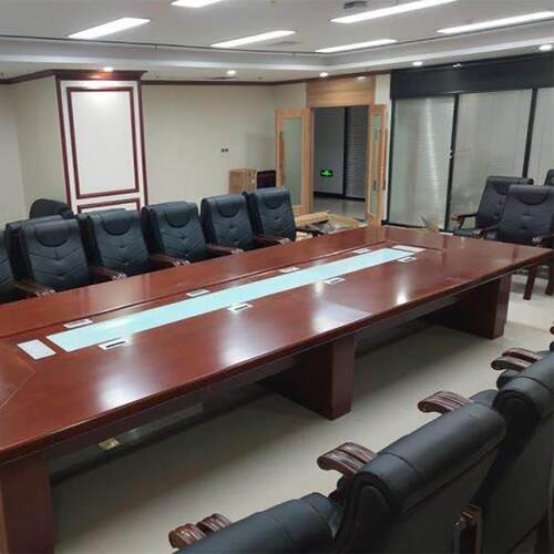 会议桌长桌大型会议室洽谈桌条形桌简约现代实木长桌办公桌椅组合