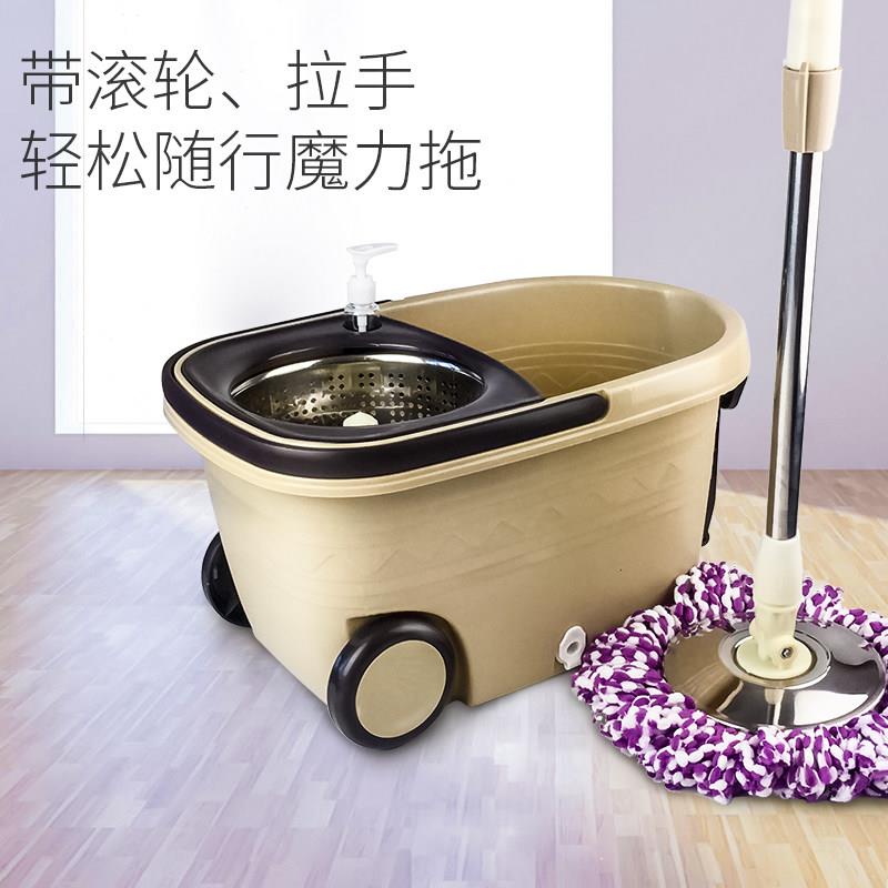 优洋旋转拖把手压拖桶好神拖桶水不锈钢木地板双驱动家用