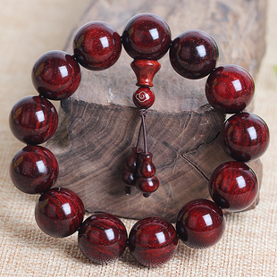 印度小叶紫檀天然近满金星男女士18mm 13颗佛珠祥云手串