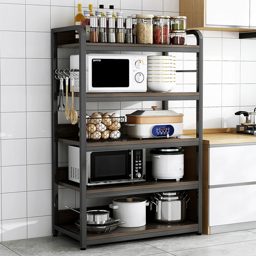 厨房置物架落地式家用多层微波炉架多功能放锅放碗收纳储物大架子