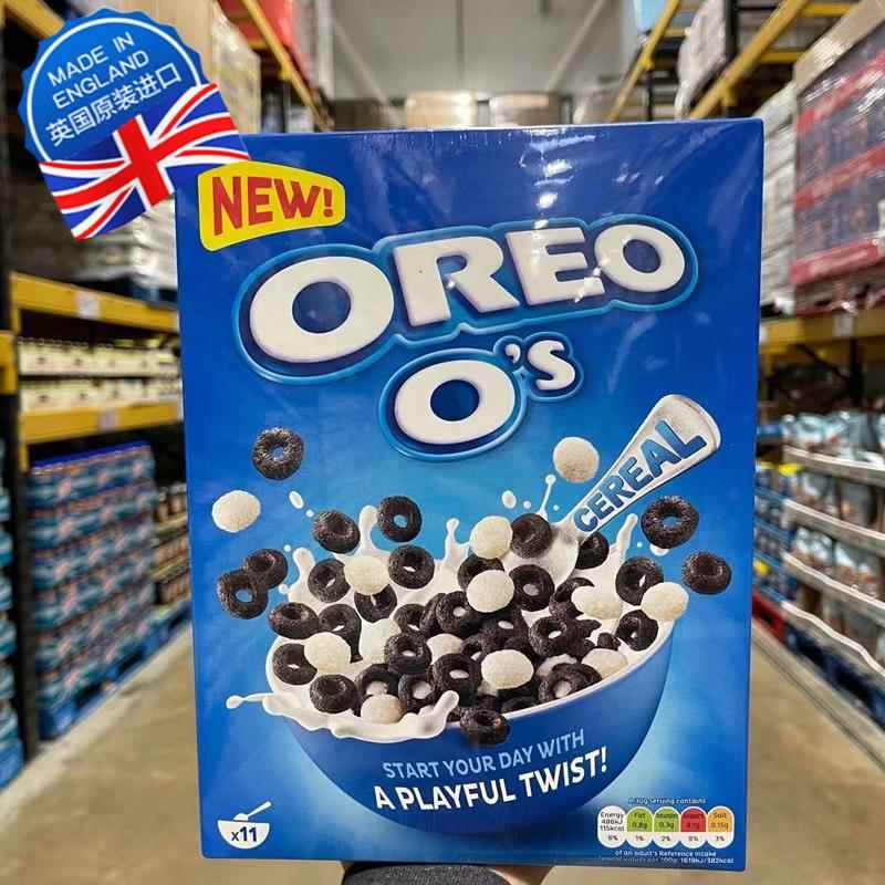 现货 英国Kellogg's Oreo家乐氏可可香草脆麦圈富含铁维生素