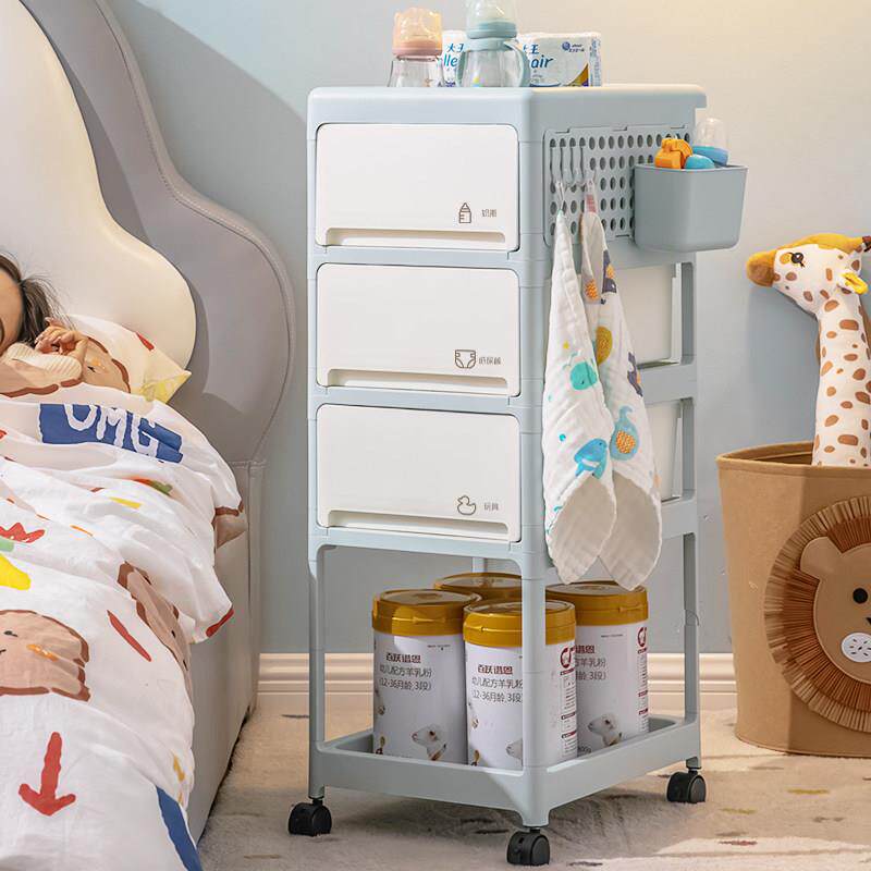 婴儿用品置物架小推车新生儿宝宝置物架移动床头卧室奶粉罐收纳层
