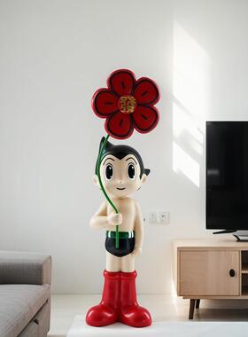 阿童木落地摆件发财花招财摆件79cm高大号客厅装饰家居电视柜摆件