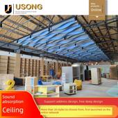 聚酯纤维三维吸声吊顶波浪六边形定制办公装 饰造型吊顶