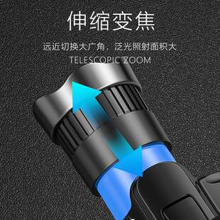 户外相机感应头灯家用强光远射变焦照明灯智能长续航夜钓探照灯