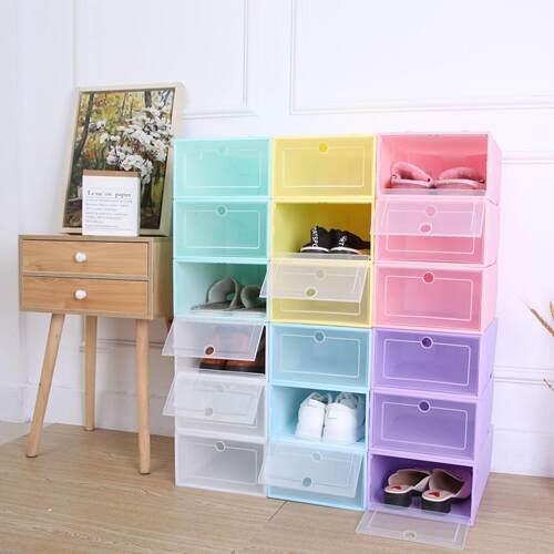6个6pcs Transparent plic shoe box dustproof Shoes cabinet