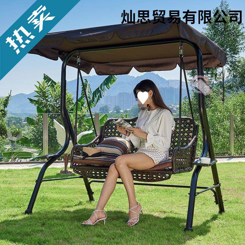 花园秋千双人户外休闲椅儿童阳台铁艺少女心吊椅休闲吊篮荡秋千椅
