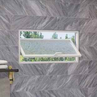 铝合金暗卫采光窗通风窗方形中轴旋转窗室内小窗户防窥玻璃窗