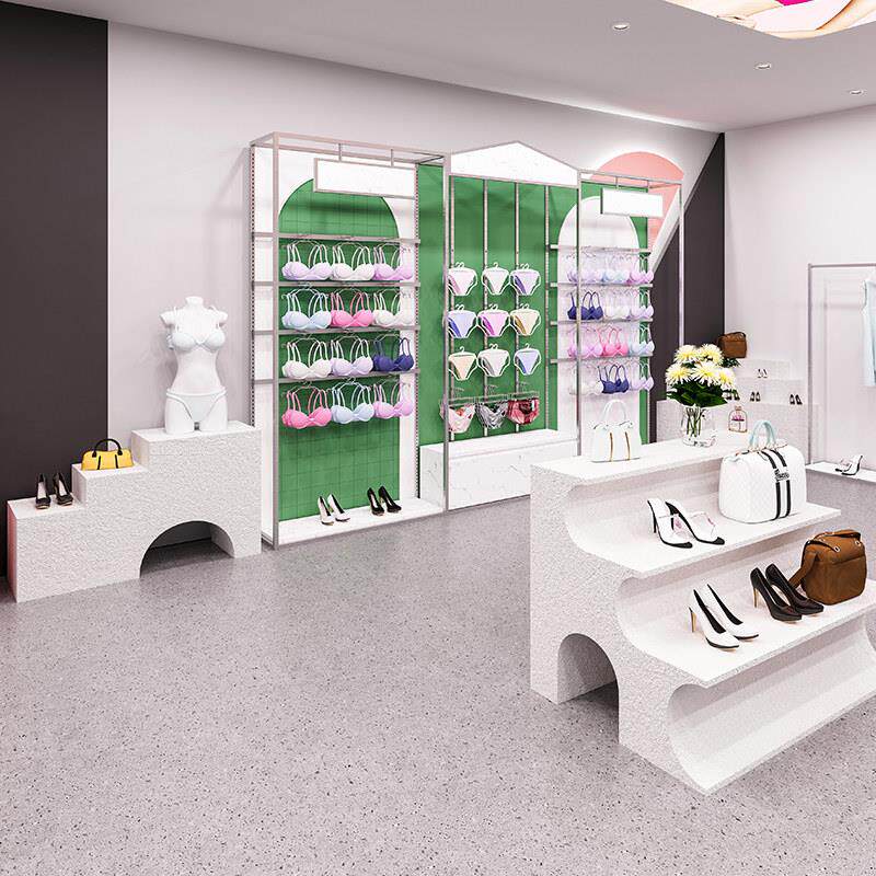 内衣店货架服装展示架不锈钢文胸内裤中岛架商场正挂侧挂展示柜子