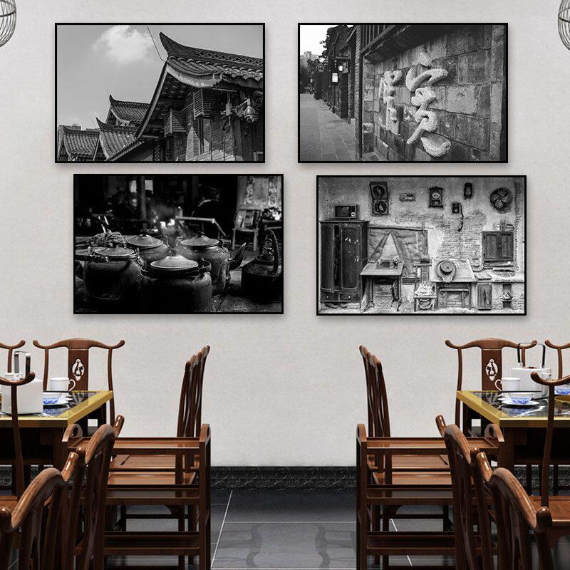 老成都装饰画火锅串串香烧烤店墙面复古怀旧感挂画饭店茶馆壁画
