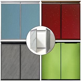 整体橱柜门带边框免打孔定做钢化玻璃晶钢门自装订做厨房?具车门