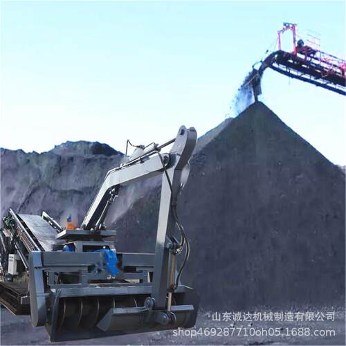 车站煤渣装车皮带扒料机100-00吨输送量移动伸缩式螺旋扒料机