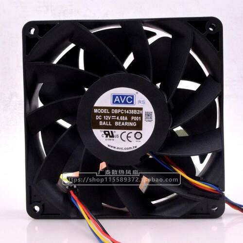 原装AVC DBPC1438B2H 12V 4.68A 14038 4线温控暴力散热风扇 14CM
