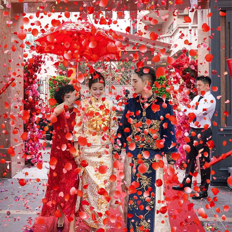 结婚礼红礼花筒花瓣色玫瑰炮礼筒手/拧炮花筒婚礼喷花婚庆用品大