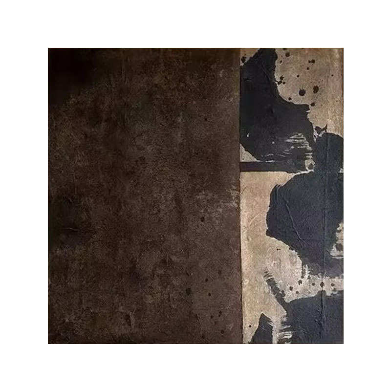 手绘油画赤贫侘寂风方形客厅装饰画极简抽象餐厅艺术挂画酒店民宿图片